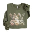 thumbnail image 4 of Camo 3 Easter Bunnies Sweatshirt for Women Teens & Kids Spring Family Matching Pullover Army Green Sweatshirt Adult X-Large, 4 of 7