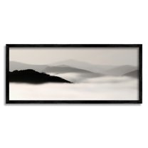 Stupell Rolling Fog Cloudy Mountains Landscape Photography Black Framed Art Print Wall Art