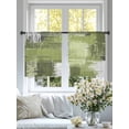 thumbnail image 4 of Abstract Art Sheer Curtains 45 Inches Long 2 Panels Sage Green Mottled Color Block Oil Painting Light Filtering Semi Sheer Window Curtains Drapes for Bedroom Living Room 52"x45", 4 of 7