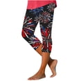 thumbnail image 2 of High Waisted Capri Leggings for Women Summer Yoga Gym Workout Pants Sexy Cropped Trousers Summer Beach Capris Multicolor C M, 2 of 5