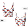 thumbnail image 6 of Rateoe Cartoon Helicopter Print Womens' Sports Bras Scoop Neck Sports Vest- Padded U Back Seamless High Impact Support, 6 of 7