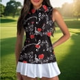 thumbnail image 4 of Uorisanigo Love Notes Women's Golf Top Casual Comfortable Quick Dry Zip Up Workout Tennis Tops Relaxed Sleeveless Outing Wear for Workout Sports, 4 of 7