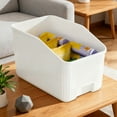 thumbnail image 2 of Storage Bins Organizer Baskets for Cabinet Kitchen Pantry Plastic Stackable Storage Boxes for Snacks Condiments Home Organization Multipurpose Storage Container White 13.8x9.1 Inches, 2 of 6