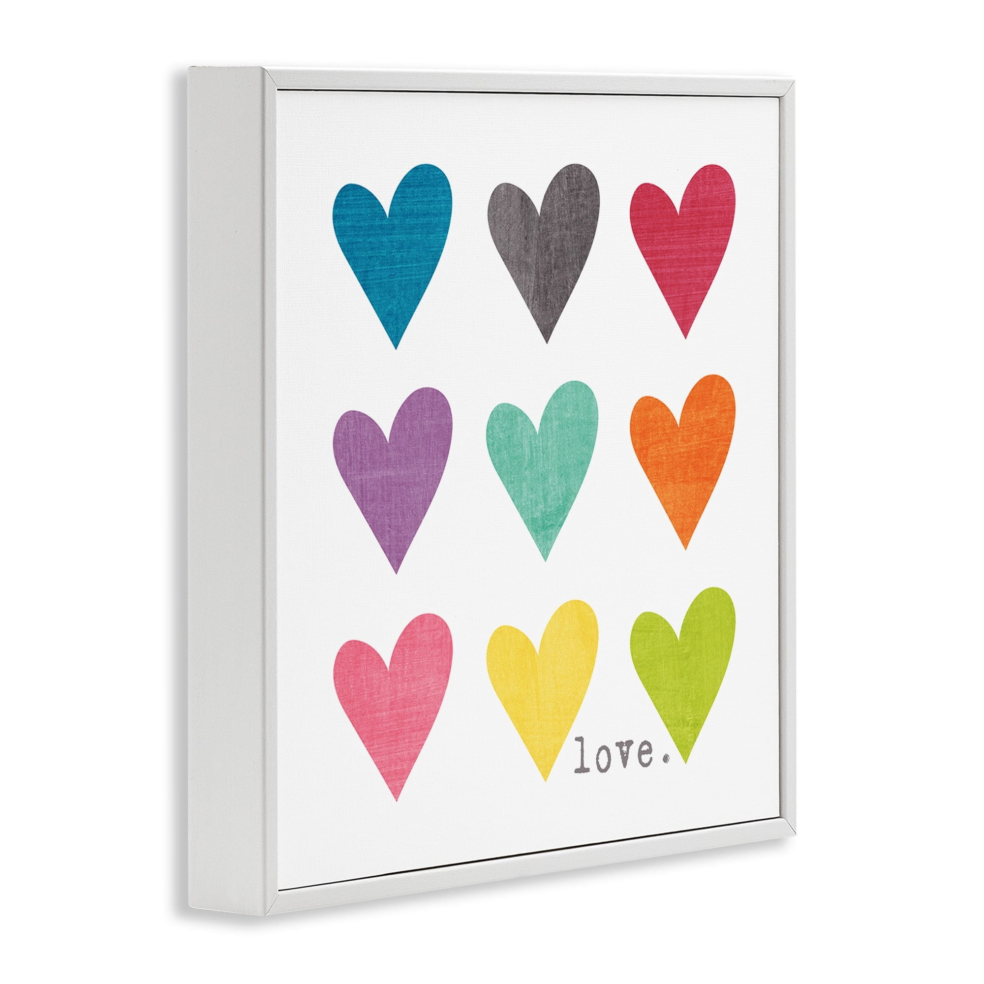 Stupell Industries Watercolor Cute Hearts Love, 12 x 12,Design by Alli Rogosich
