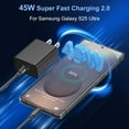 thumbnail image 3 of 45W USB-C Super Fast Charger Android Phone Adapter for Samsung Galaxy S26/S26+/S26 Ultra/S25 Ultra/S25 Plus/S24+/A55/A36/A17/A16/A15/A14, Looptimo GaN Type C Block Fast Charging with 2Pack 6FT Cable, 3 of 9
