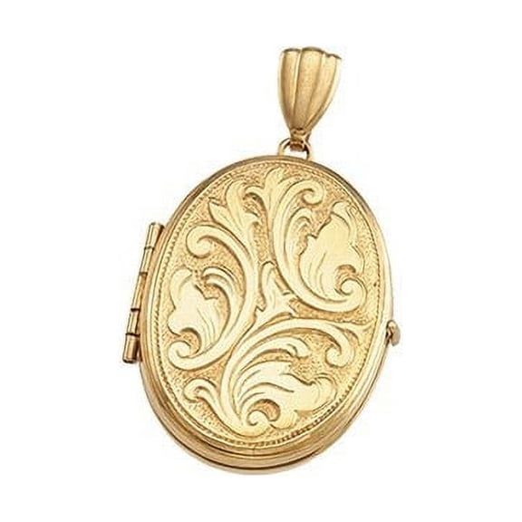 Solid OVAL MEDIUM EMBOSSED LOCKET 14K Yellow / Gold / 26.00X19.00 MM / 2.5316 DWT