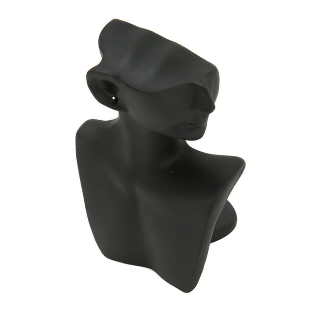 Necklace Display Mannequin Bust, Necklace Display Mannequin Open View Black Color For Hats