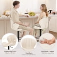 thumbnail image 4 of AFO Swivel Bar Stools Set of 6, Adjustable Height Barstools with Shell Back, Modern PU Leather Kitchen Island Chairs for Dining Room, Home Bar, Pub, Beige, 4 of 11