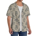 thumbnail image 2 of Pofeuu Sketch Squirrels Linen Print Mens Casual Short Sleeve Shirts Beach Summer Spread Collar Pocket Tops Men's Casual Short-sleeved Shirt-4X-Large, 2 of 5