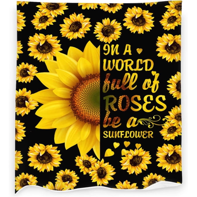 LHSHID Sunflower Throw Blanket Soft Microfiber Lightweight Cozy Warm Blankets for Couch Bedroom Living Kids Teens Adults 50x60in