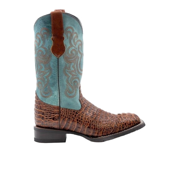 Ferrini Mens Stampede Croco Print Square Toe Cowboy Mid Calf Boots
