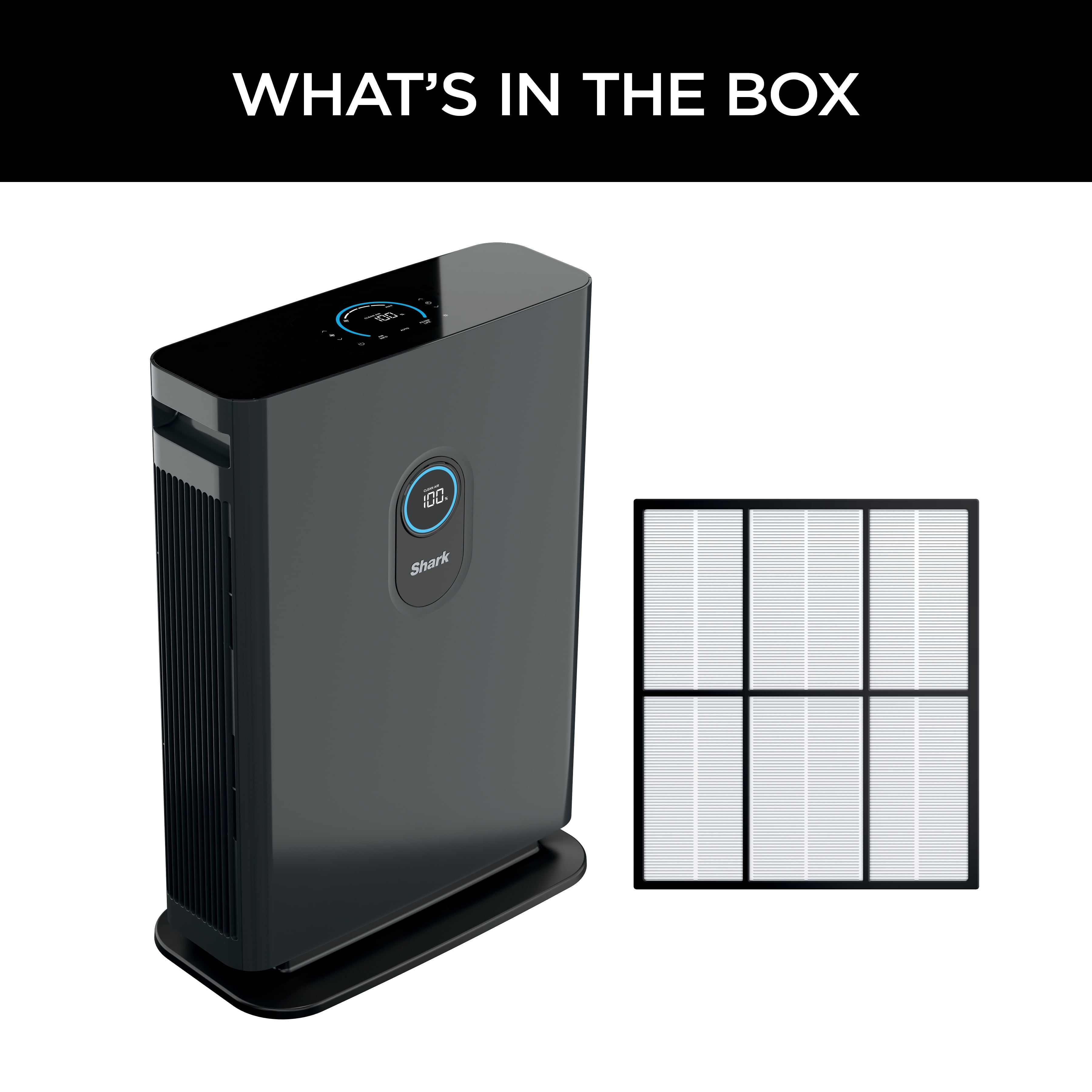 Shark 4 1000 Sq Ft HEPA Multi-Filter Air Purifier, Captures Allergens, Pollutants, Odors, and Smoke, HP400 Charcoal