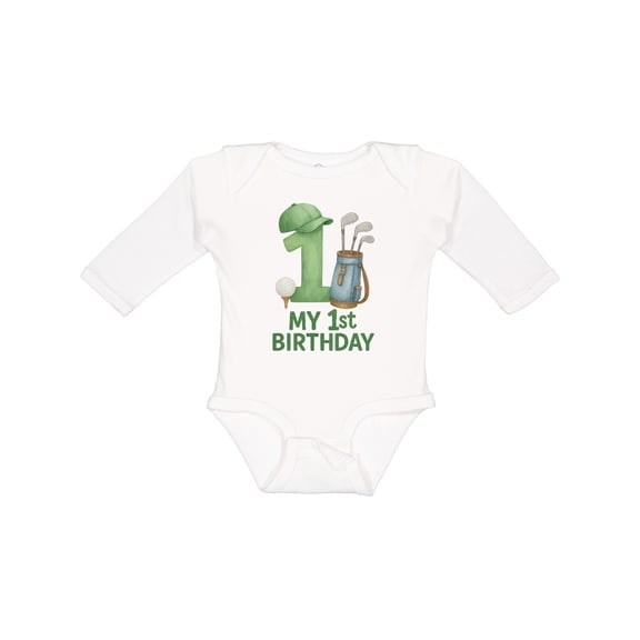 Inktastic Golf Themed My 1st Birthday Boys or Girls Long Sleeve Baby Bodysuit
