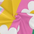 thumbnail image 6 of Girls Ruffle One Piece Swimsuit, Stretchy Fabric for Beach & Pool Activities Smiley Daisy on Rainbow Background, 6 of 8