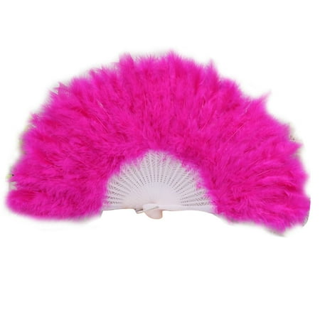 

Hi.FANCY Feather Fan Foldable Handheld Festival Decoration Square Dance Retro Style Show Down Colorful Fan