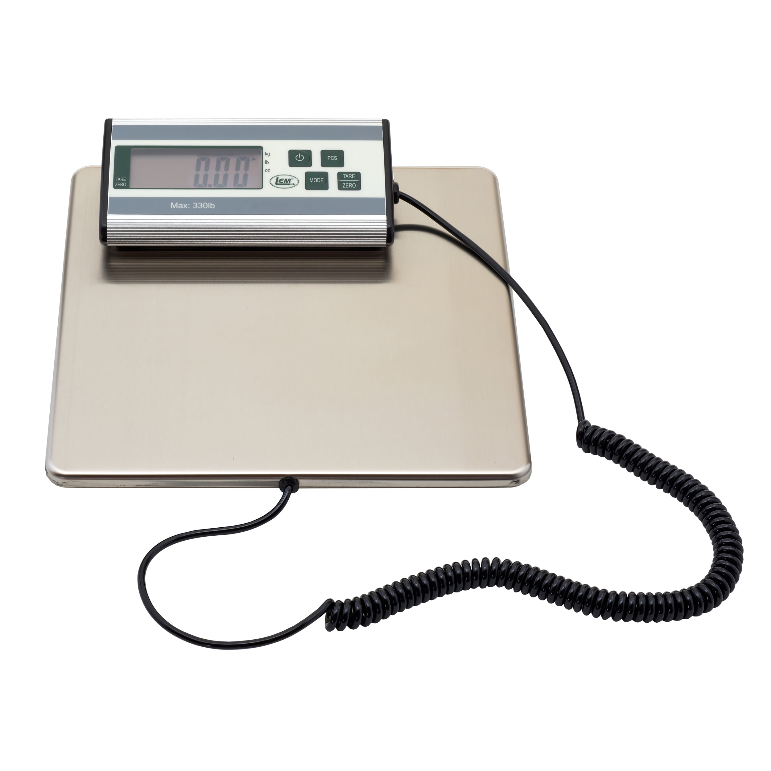 LEM Products 330 lb Stainless Steel Digital Scale with LCD Display