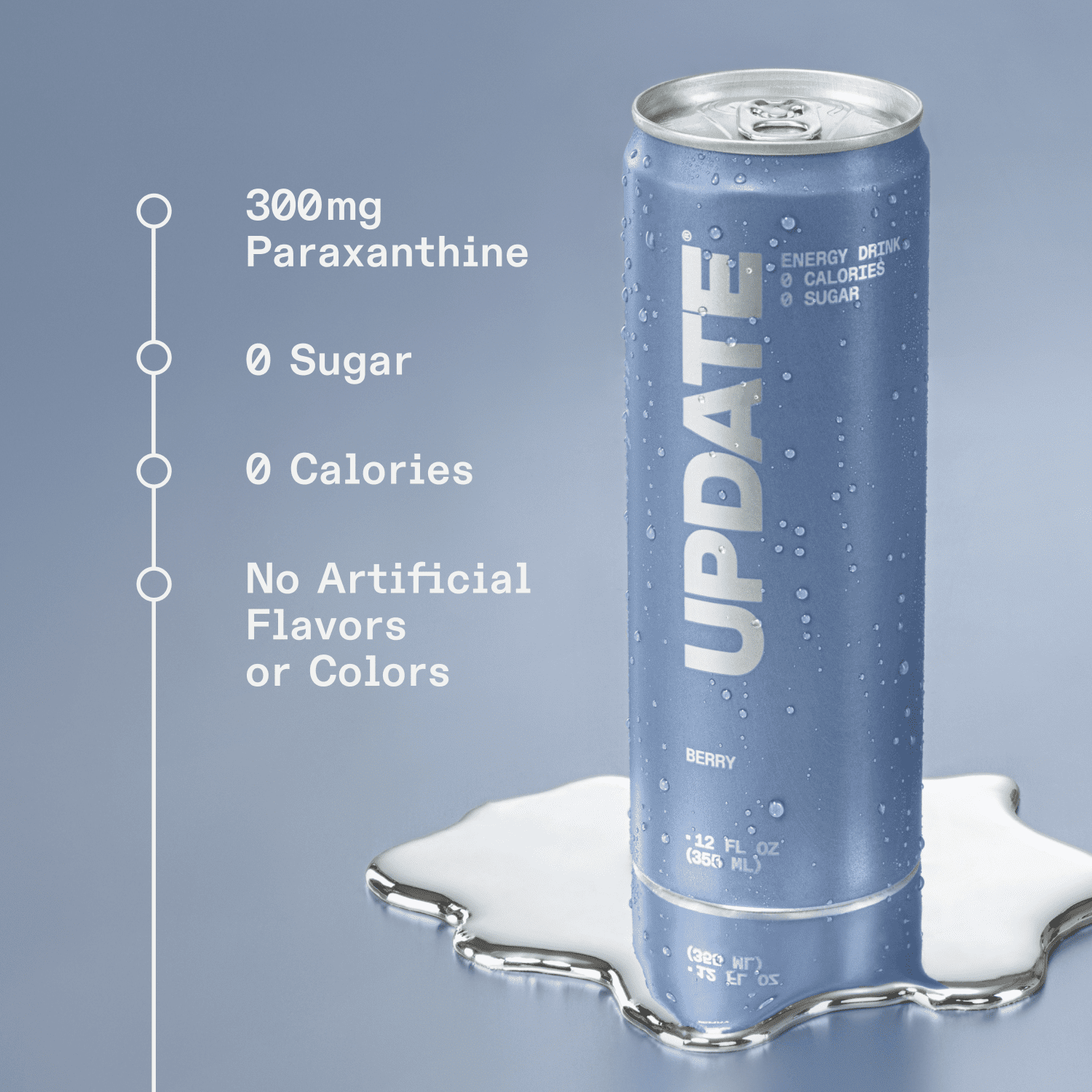 UPDATE Zero Sugar Energy Drink, Berry, 12 fl oz Can, 12 Pack