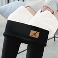 thumbnail image 2 of Gibobby Leggings de invierno para mujer, informales, de Color sólido, elásticos, de cintura alta, térmicos, Capris, pantalones de entrenamiento, pantalones estampados (Negro, S), 2 of 5