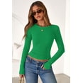 thumbnail image 2 of Remera PRETTYGARDEN 2025 de Punto Acanalado Manga Larga Verde XL, 2 of 9