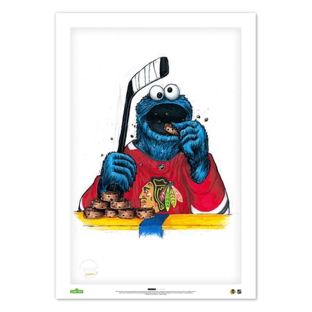 Cookie Monster Chicago Blackhawks 14 x 20 Sesame Street Limited Edition Fine Art Print