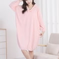 thumbnail image 4 of Kaemgyyd Womens Hooded Pullover Robe Knee Length Plush Bathrobe Soft Fluffy Lounger Robes Bow Front Clothes（Pink,One Size）, 4 of 5