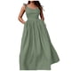 thumbnail image 1 of Vestido de moda liso sin espalda con cuello en V y cintura alta para mujer, poliéster spandex, estilo sexy y elegante, tallas S-XXXL, 1 of 6