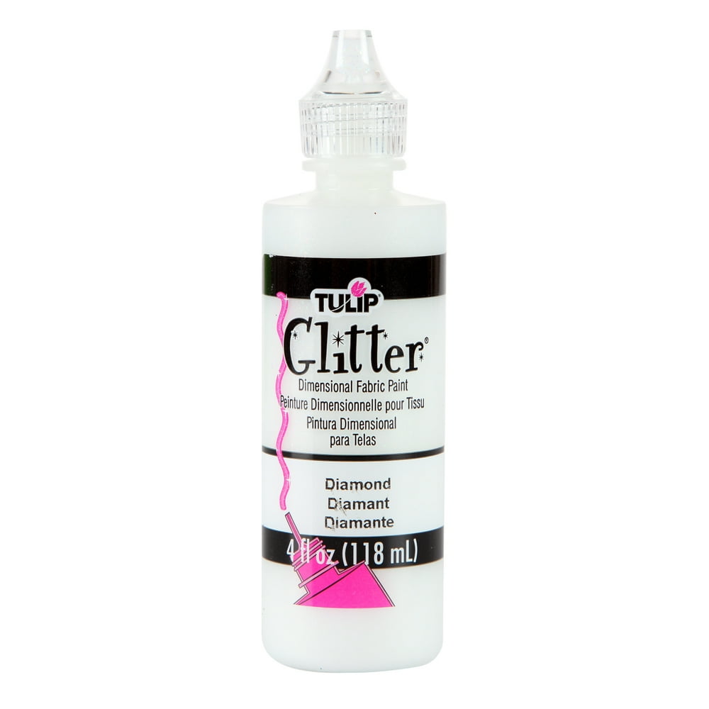 Tulip® Dimensional Fabric Paint Glitter 4 fl oz Diamond, Dries