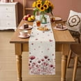 thumbnail image 2 of Pink Flowers Table Runner 36 Inches, Spring Watercolor Botanical Floral Beige Bed Runner Dresser Scarves Tabletop for Indoor Outdoor Parties/Ceremony/Banquet, 13"x 36", 2 of 8