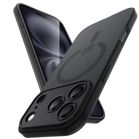 JETech Matte Case for iPhone 17 Pro Max 6.9-Inch Compatible with MagSafe, Camera Lens Full Protection, Shockproof Translucent Frosted TPU Soft Phone Cover, Anti-Fingerprint (Black)