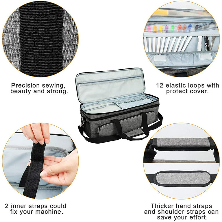 Double-Layer Carrying Case for Cricut Maker, Maker 3, Explore Air, Air 2,  Silhouette Cameo 4 and Accessories, Water-Resistant Tote Bag for Die Cut  Machine with Dust Cover (Bag Only) E2J1 