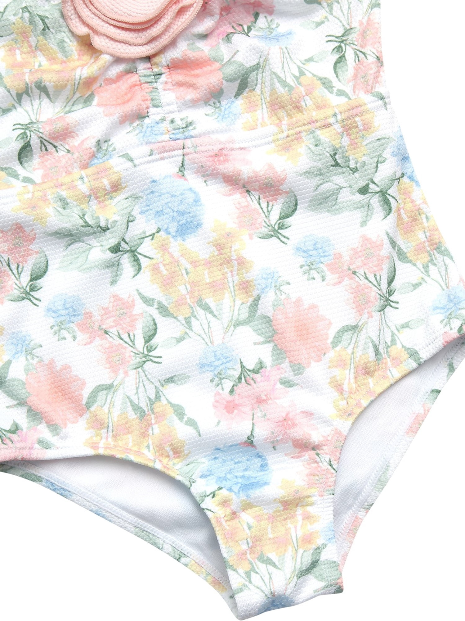 Jessica Simpson Girls' One-piece Ruched Rosette Swimsuit