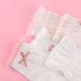 thumbnail image 5 of 5 Pairs Toddler Kids Girls Socks Ruffle Frilly Dress Socks Summer Mesh Socks Cotton Princess Crew Socks 4-12 Years, 5 of 8
