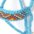 thumbnail image 2 of Hilason Braided Nylon Rope Halter  Beaded Noseband  With 8 Ft. Lead Rope Halter for Horses Turquoise, 2 of 3