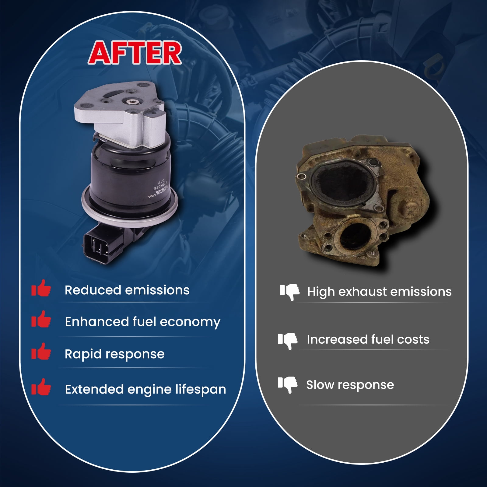 MOCA AUTOPARTS EGV576 Exhaust Gas Recirculation EGR Valve Fit for 2001-2005 Acura EL L4 1.7L & 2001-2005 Honda Civic L4 1.7L