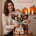 thumbnail image 5 of Vintage Spooky Mushroom Ghost Print Chair Cover, Decorative Bow Halloween Chair Protector for Dining Chair Decor, Halloween Party Dining Chair Ornament, 5 of 7