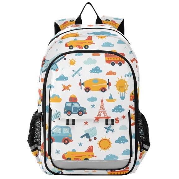ALAZA Cartoon Aircraft and Vehicles Laptop Backpack Purse Travel Bag Casual School Bookbag Rucksack for Women Men