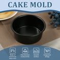 thumbnail image 3 of Wekvgz 8Pcs 4inch Cake Tin Nonstick Cake Pan Round Cake Mold Heat Resistant Cake Baking Pan One Piece Design 4.5cm Deep Cake Baking Tray for Oven and Air Fryer Black, 3 of 11
