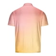 thumbnail image 4 of Zylanna Men's Short Sleeve T-Shirts, Gradient Color Summer Lightweight Turn-down Collar Daily leisure Tops for Men Pink Size S, 4 of 4