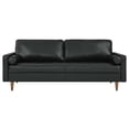 thumbnail image 2 of Maklaine Contemporary 81" Top Grain Leather Sofa in Black Finish, 2 of 4