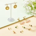 thumbnail image 2 of 6 Pairs 18K Gold Plated Post Stud Earrings Brass Cubic Zirconia Earring Studs Heart Birthstone Ear Piercing Plugs with Loop for Women Dangle Earring Jewelry Making 6 Colors DIY, 2 of 6