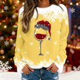 thumbnail image 5 of Shadoumai Christmas Sweatshirts for Women Red Glass Graphic Sweater Funny Xmas Holiday Crewneck Pullover Tops, 5 of 6
