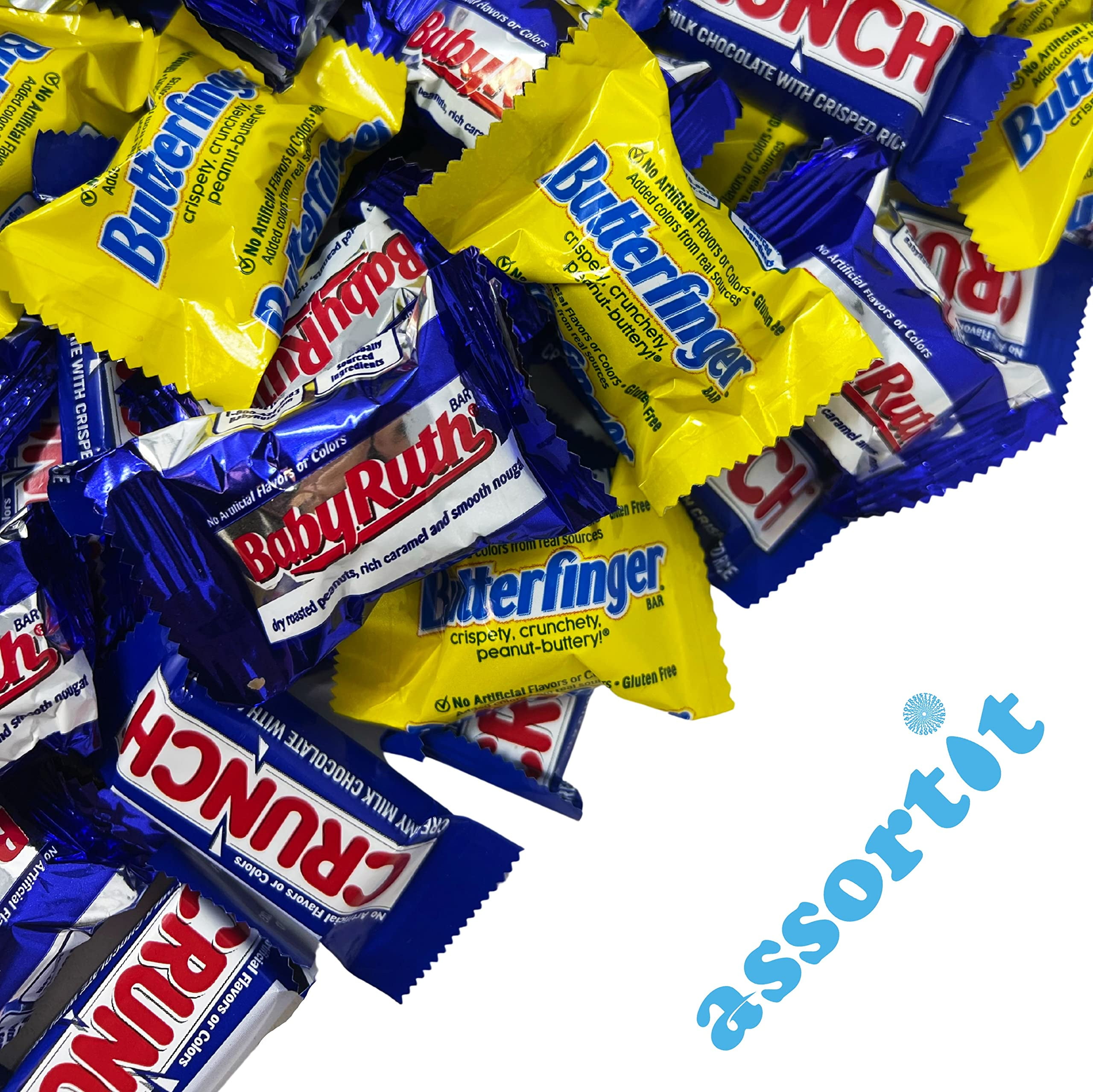 Holiday Special Fun Size Chocolate Assortment - 3 lb - Butterfinger, CRUNCH and Baby Ruth Fun Size Chocolates - Mini Ferrero Candy Bar Favorites Bulk Mix - Individually Wrapped, 48 oz.