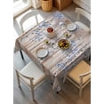 thumbnail image 6 of Blue Grey Forest Table Cloth, Grey Modern Art Oil Painting Waterproof Tablecloth for Square Tables, Reusable Washable Fabric Table Cover for Restaurant Kitchen Dining Tables 54"x54", 6 of 6