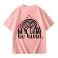 thumbnail image 4 of SUYIDA Kids Shirts Girls Size 10-12 Crew Neck Short Sleeve T Shirts Cute Print Fashion Basic Tees Summer Clothes for Girls Pink,160, 4 of 5