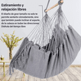 thumbnail image 2 of Silla Hamaca Silla Columpio Colgante 2 Cojín Kit Instalación Gris, 2 of 5