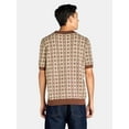 thumbnail image 3 of Tribekka 44 Men's Patterned Refined Sweater Polo with Johnny Collar, Sizes XS-2XL, 3 of 5