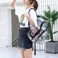 thumbnail image 3 of Mochila transparente de alta resistencia, mochilas escolares transparentes de PVC con múltiples bolsillos, mochila transparente para exteriores para eventos deportivos de trabajo, 3 of 12