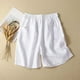 thumbnail image 1 of ICHUANYI Clearance Pants For Women Casual Summer Elastic High Waist Linen Pant Pockets Shorts Half Shorts Pants(White, XXL) ICHUANYI WER2023081509609, 1 of 5