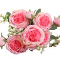 thumbnail image 1 of 3 racimos 5 cabezas rosas persas artificiales boda atado a mano ramo de flores rosas sala de estar decoración del hogar rosa oscuro, 1 of 10