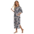 thumbnail image 6 of Eternatastic Womens Zipper Robe Half Sleeves Loungewear Dress Full Length Sleepwear Pockets Housecoat Nightgown Long Bathrobe, 6 of 7